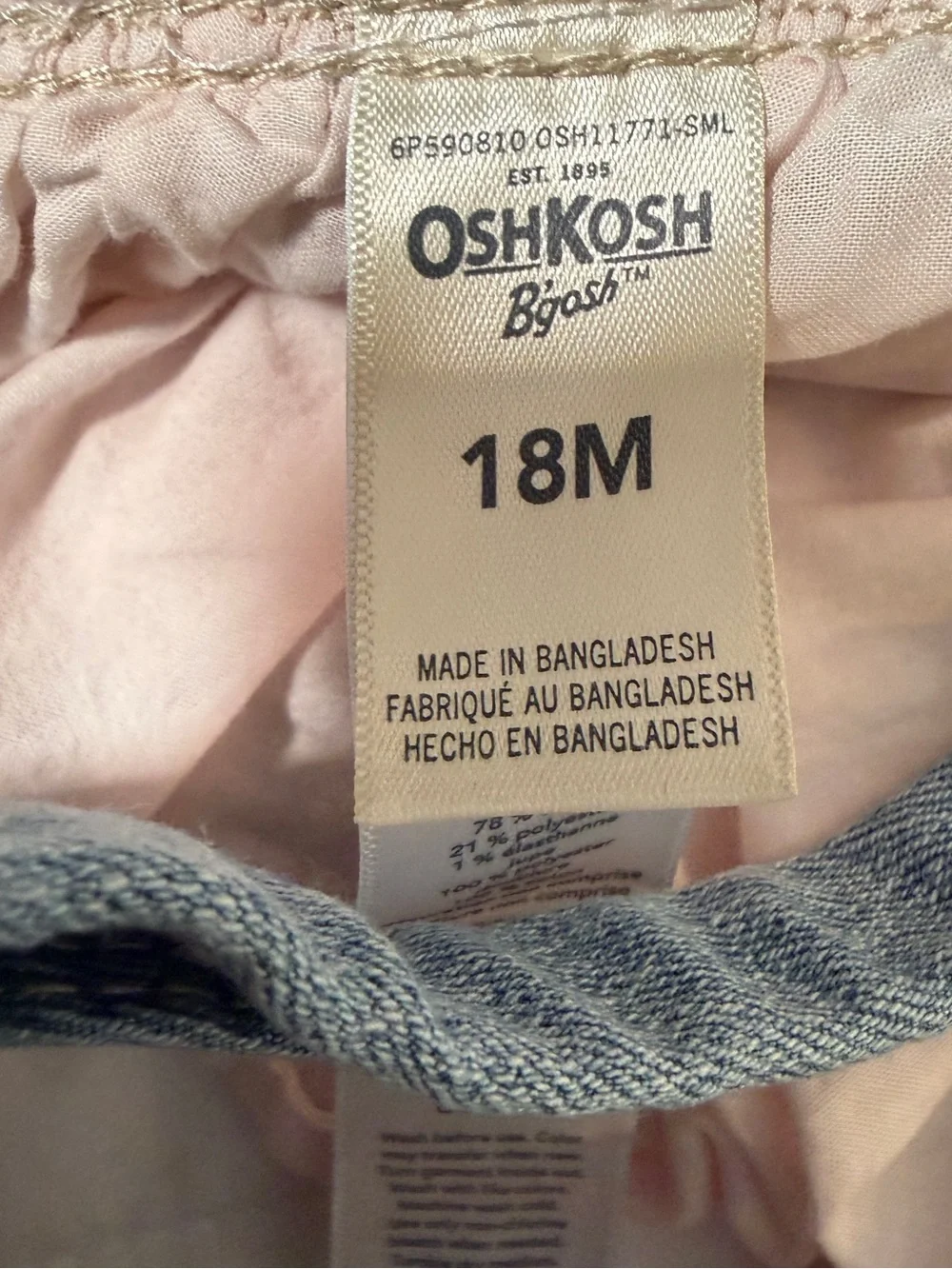 OshKosh B'gosh Denim Unicorn Overall Dress with Pink Tulle Skirt
